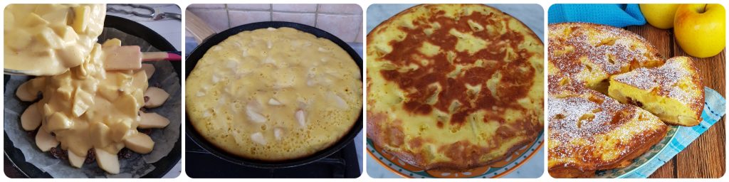 apple and raisin skillet cake