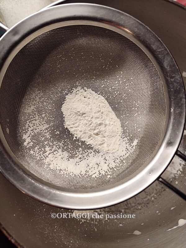 sift the baking powder and flour