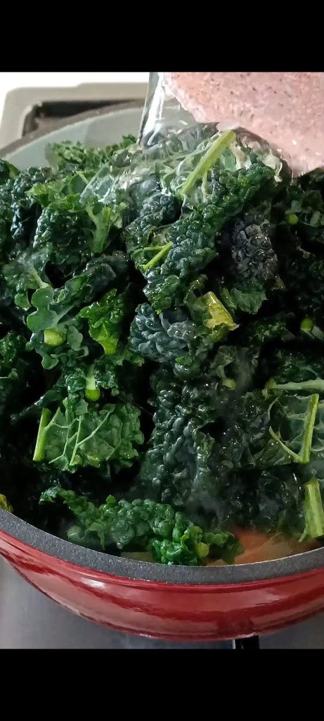 Adding the black kale