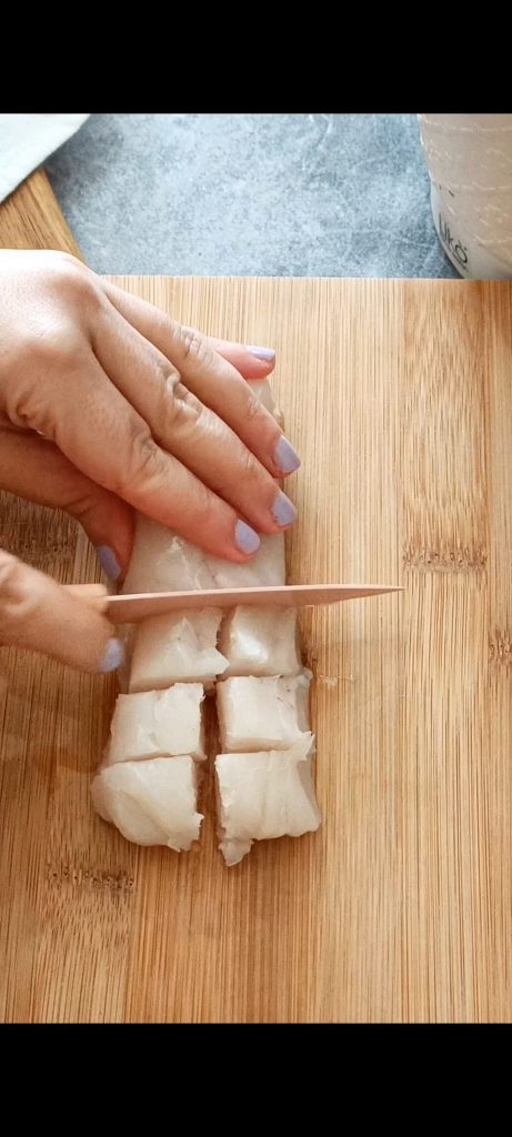Cut the cod into bites