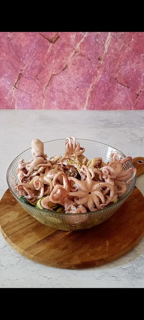 Add the octopus and season everything well