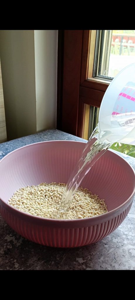Rinse the barley well