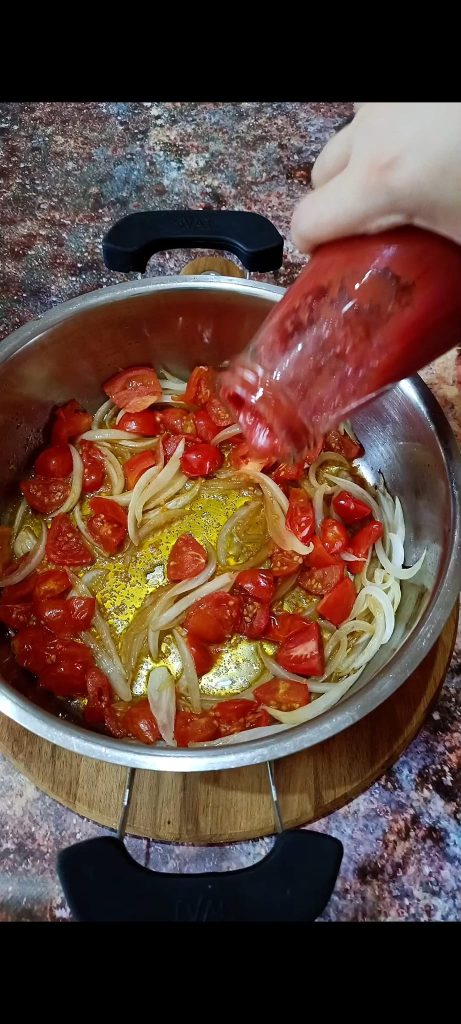 Add the cherry tomatoes