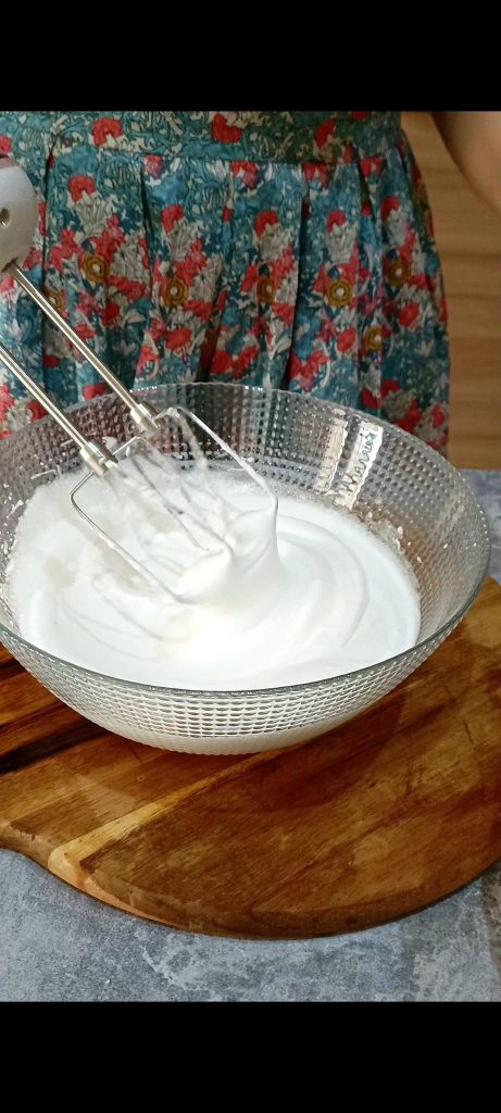 Egg whites whipped with sugar