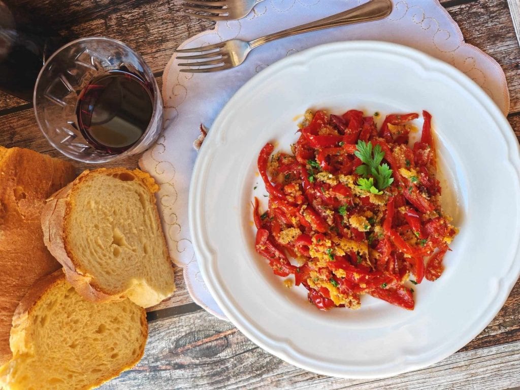 Pan-Fried Peppers with Breadcrumbs
