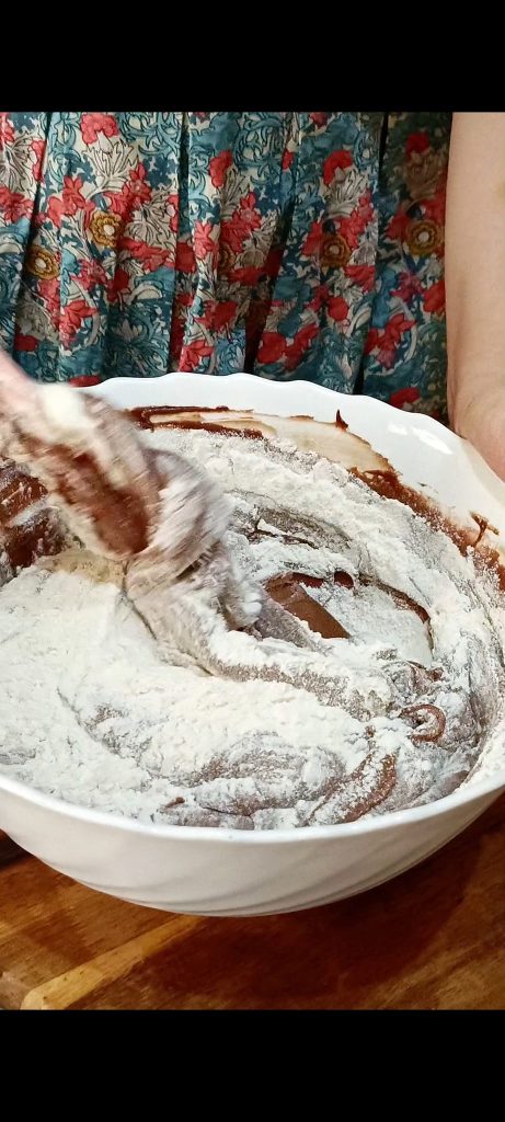 Adding the flour