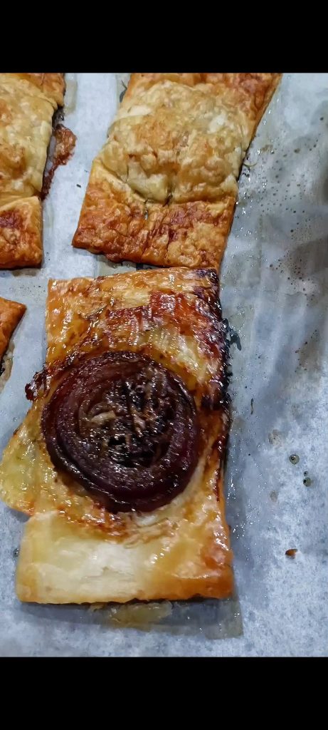Mini tarte tatins after being flipped