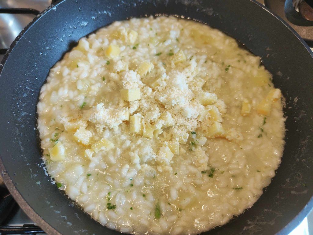 Rice with Potatoes and Provola Cheese