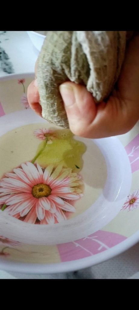 Squeeze them to remove excess water