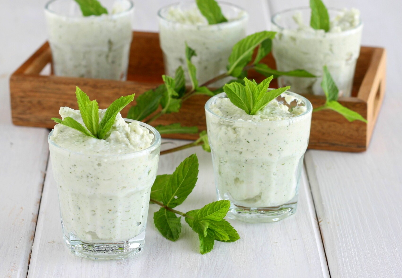 Ricotta Yogurt and Mint Dessert