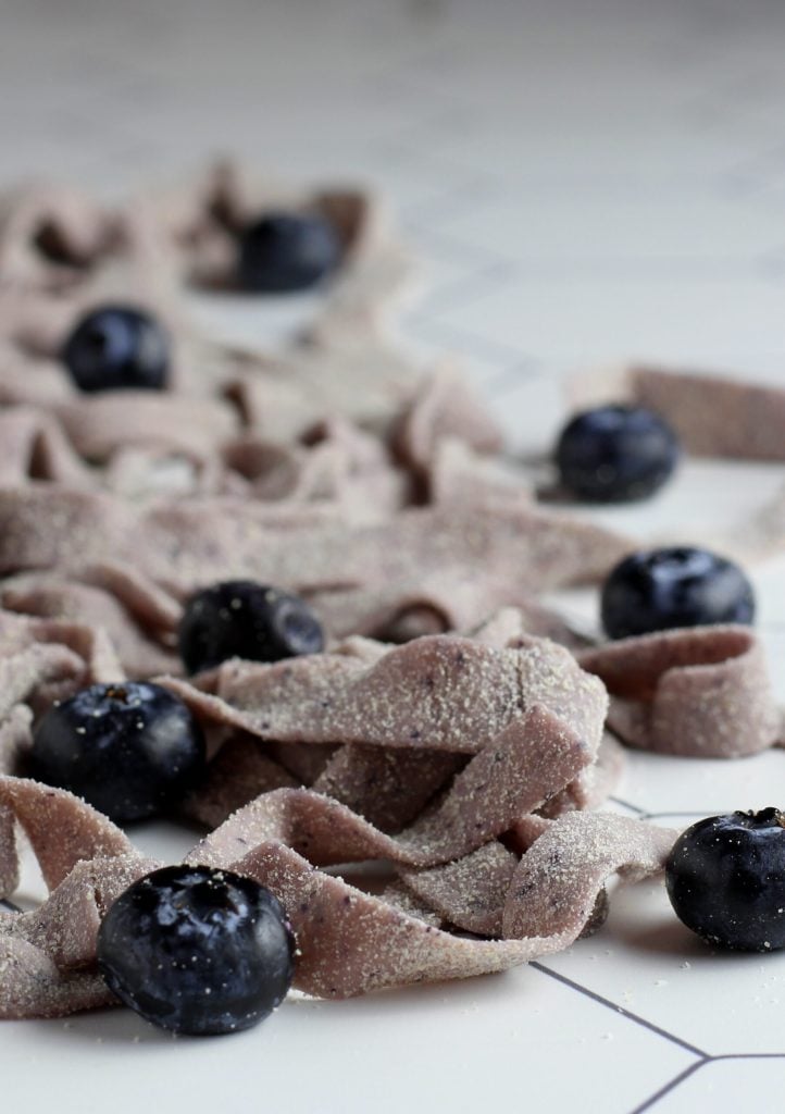 Tagliatelle Made with Blueberries