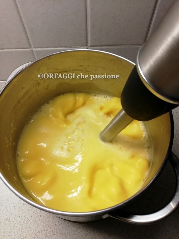 blending pumpkin cream soup