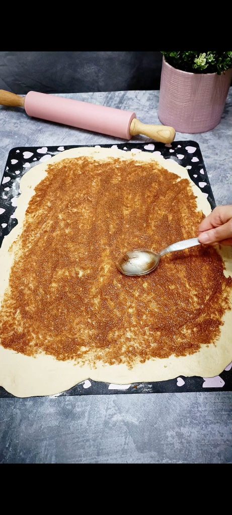 Spread the butter, sugar, and cinnamon mixture on top