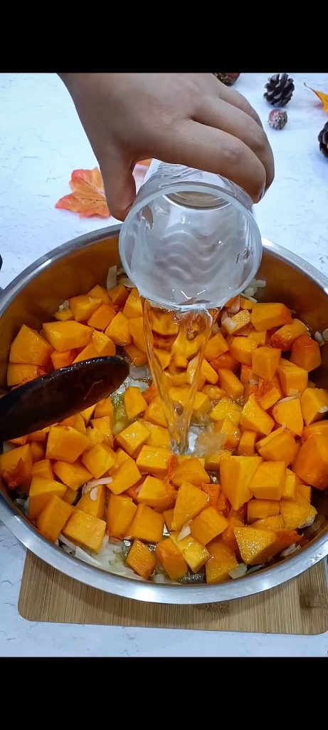Adding the pumpkin