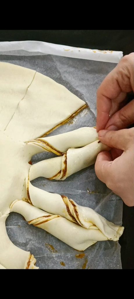 Twist each strip on itself
