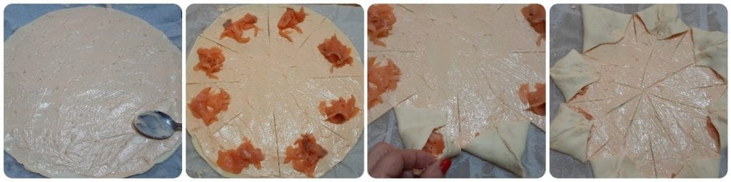 Puff Pastry Star with Cheese and Salmon
