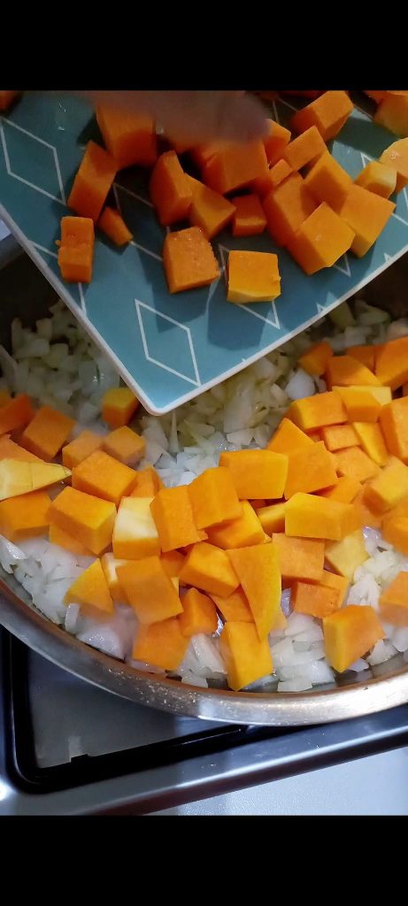 We cook the pumpkin