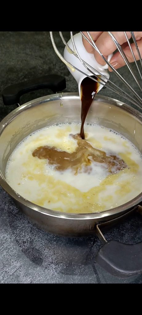 Add milk and coffee