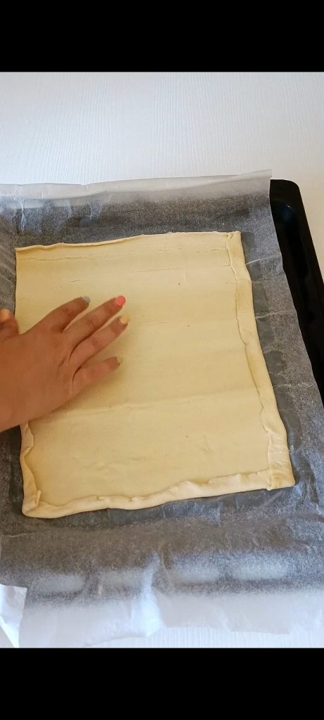We fold the edges of the pastry inward