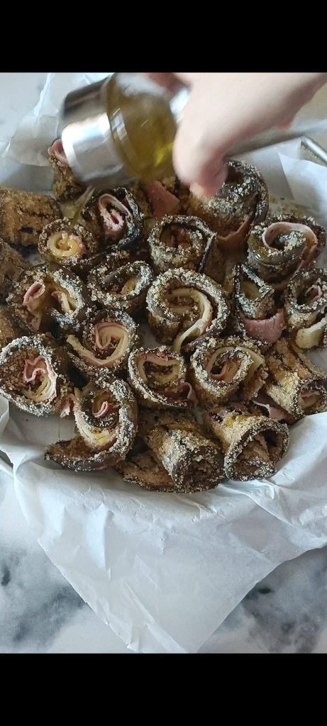 Place them in the tray with oil