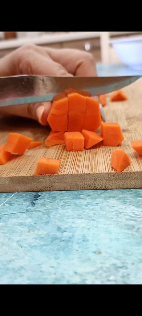 Cutting Vegetables into Cubes
