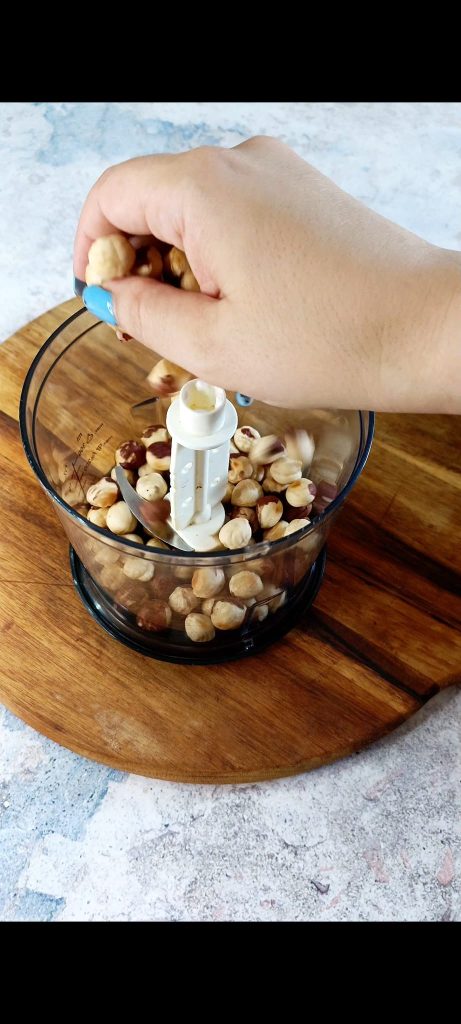 Hazelnuts in the blender