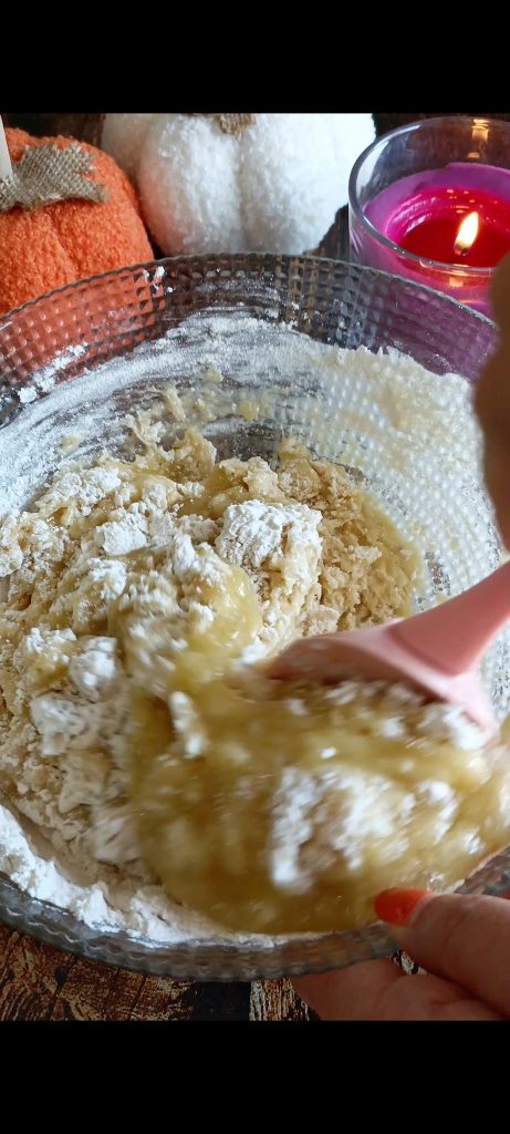 Add the flour and mix with a spatula