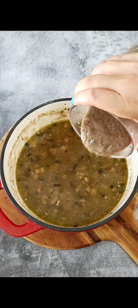 Blending part of the soup