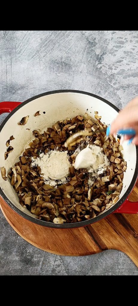 Adding the flour