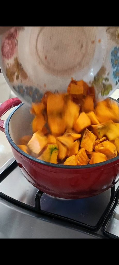 Adding the pumpkin