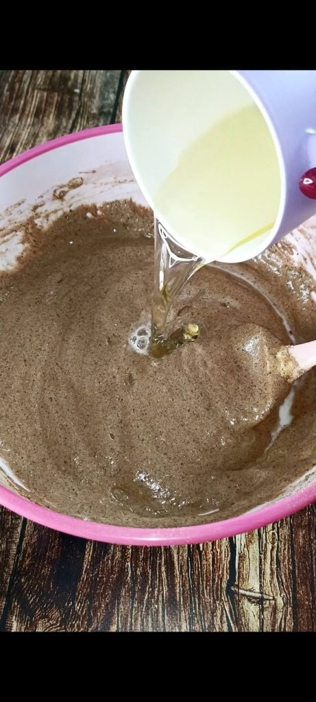 We add milk and oil