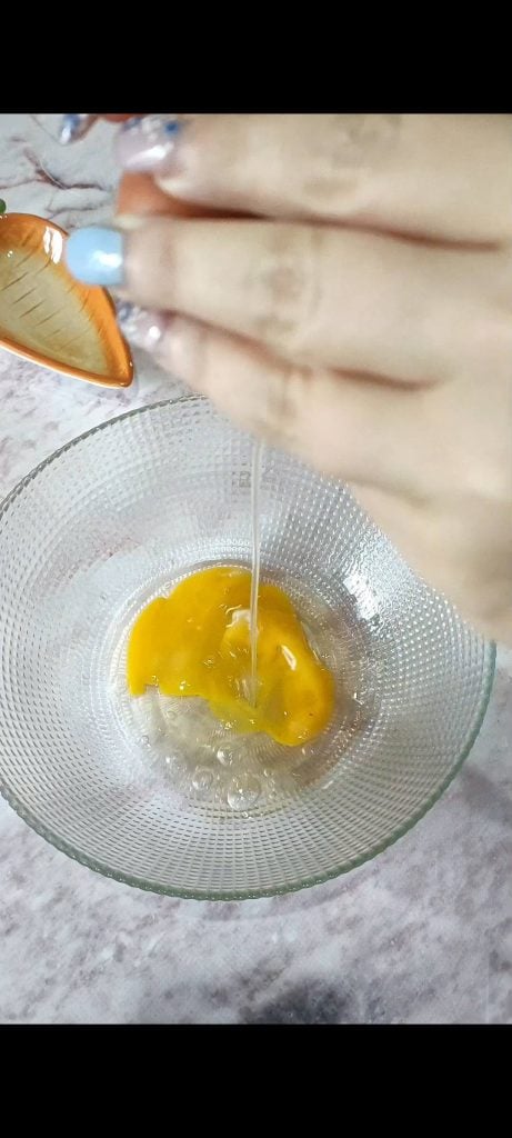 Crack the eggs into a bowl