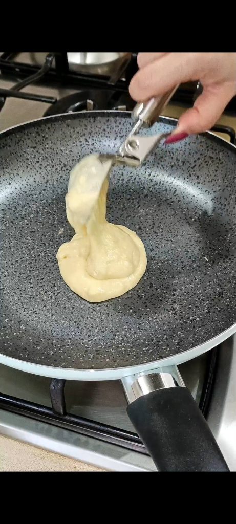 Put the batter in the pan