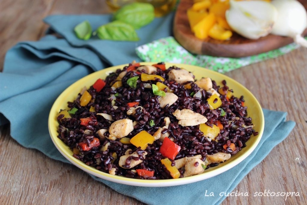 salad with black rice