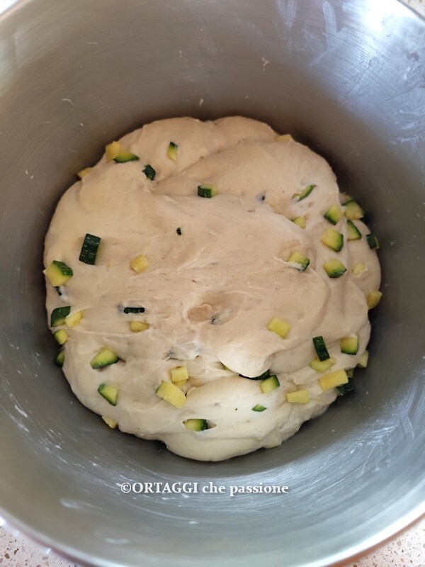 after first rise of zucchini focaccia dough
