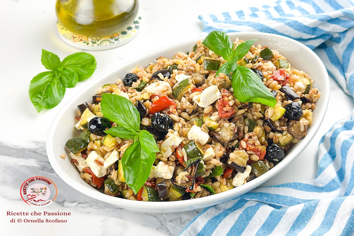 5-Grain Salad with Feta and Roasted Vegetables