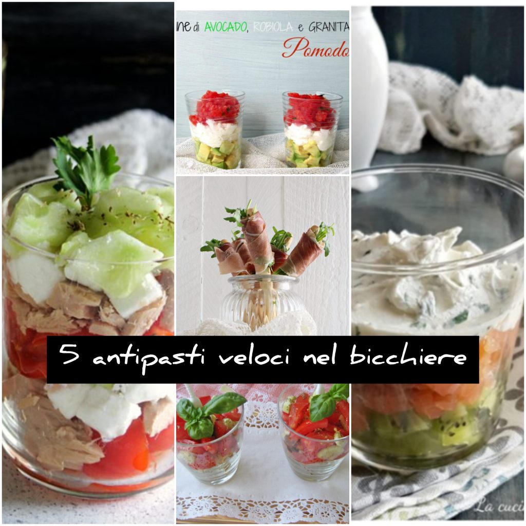 5 quick appetizers in a glass