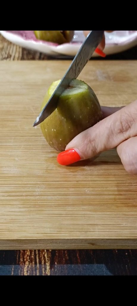 Cut figs crosswise