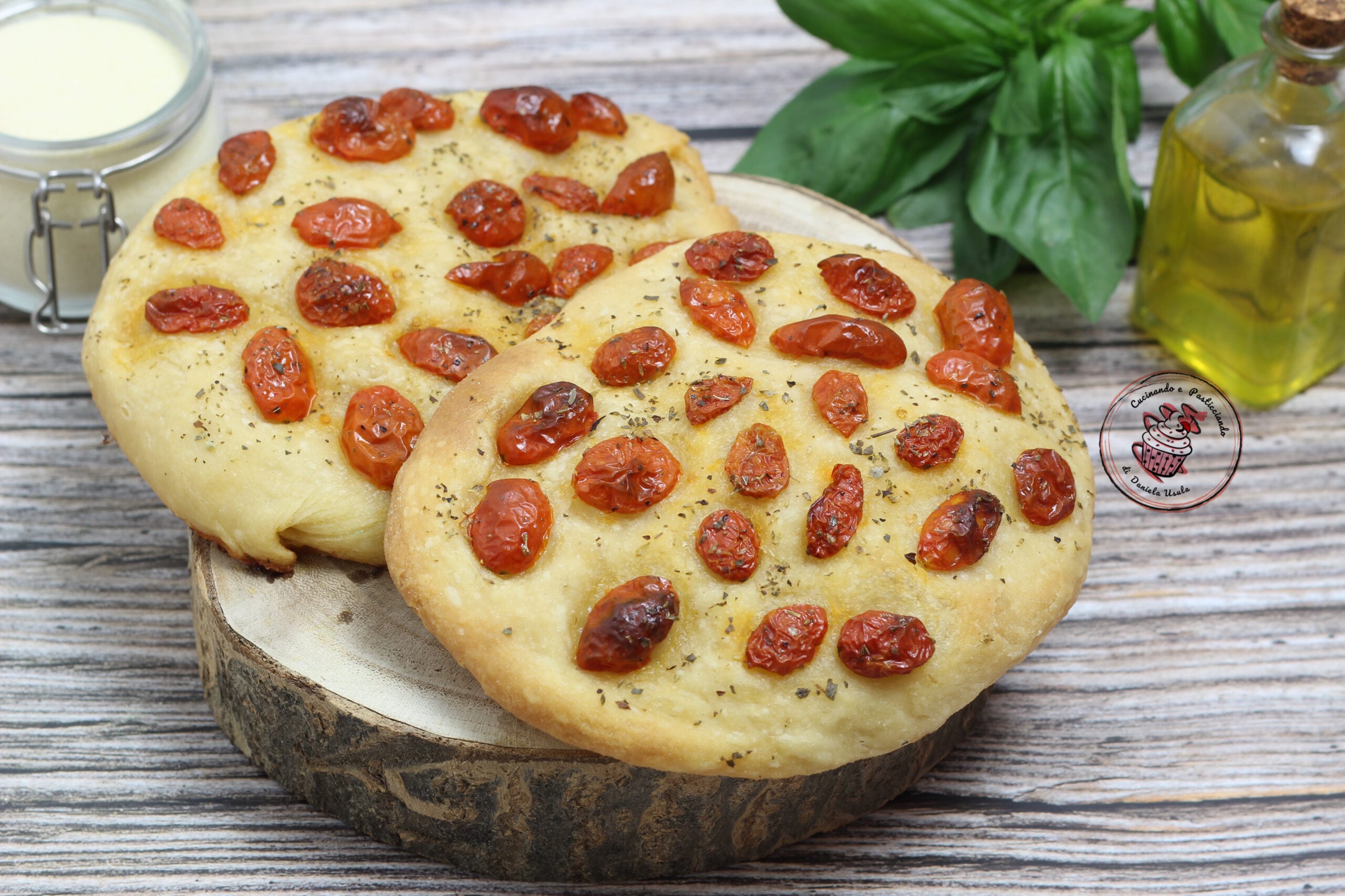 Mini Focaccias with Cherry Tomatoes