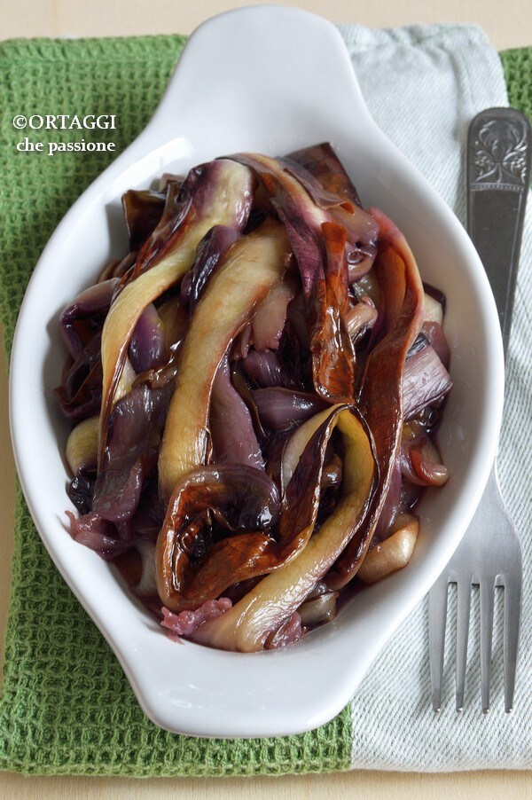 red radicchio in a pan