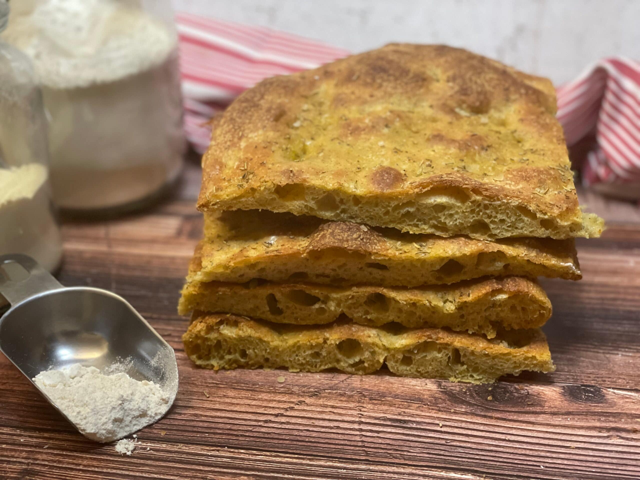 Pumpkin Focaccia with Sourdough Starter