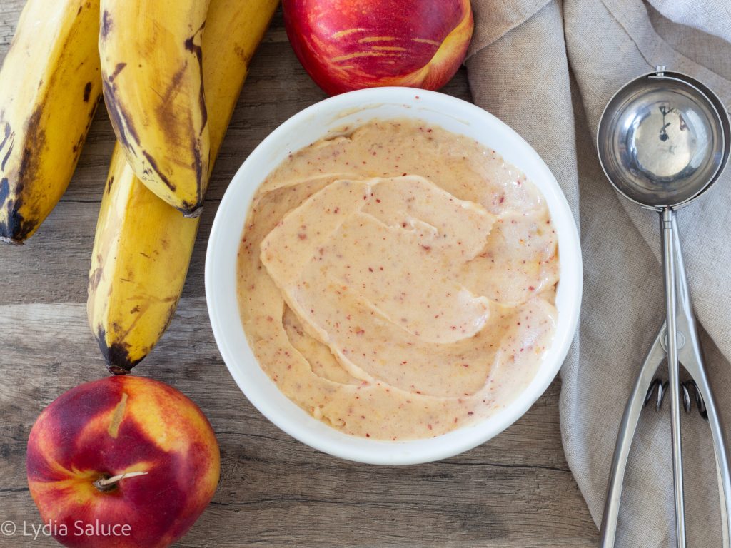 fake peach and banana ice cream