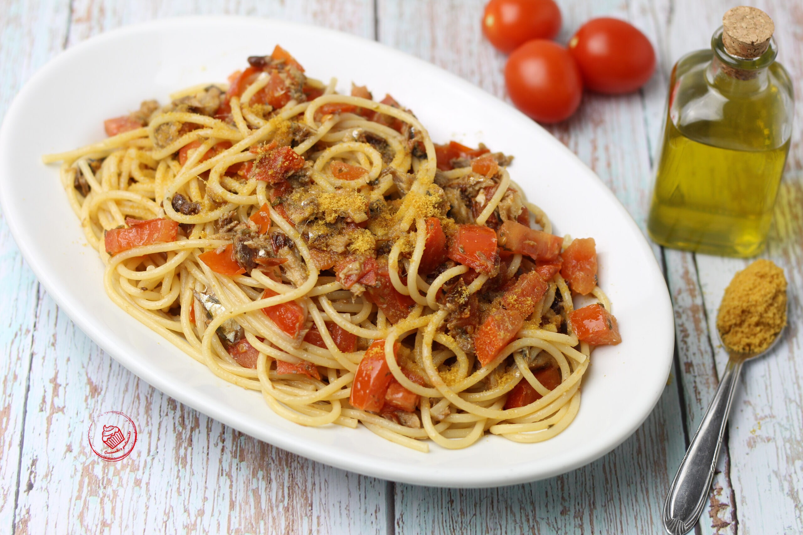 Spaghetti with sardines and bottarga