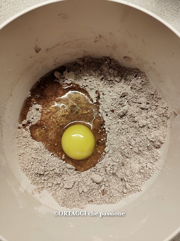 add the egg and water