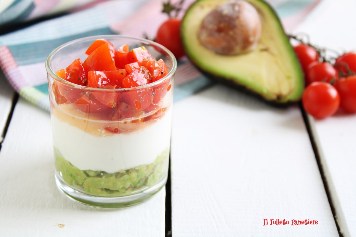 Appetizer with Feta, Avocado, and Cherry Tomatoes