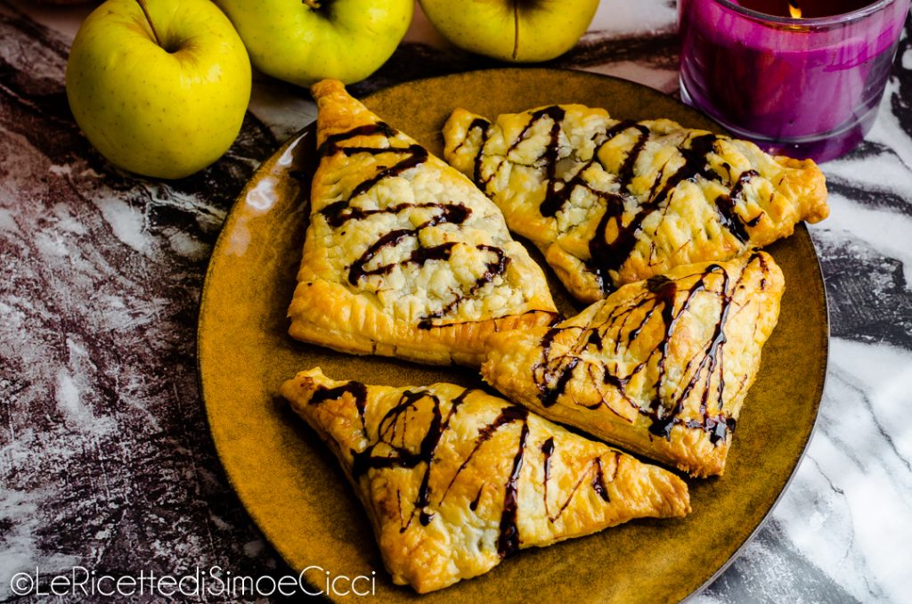 Apple and Chocolate Puff Pastry Triangles