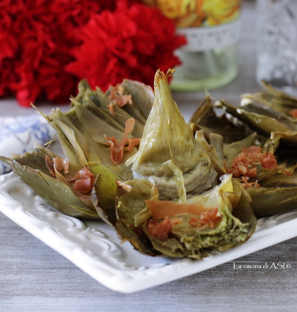 Artichoke Flowers with Ham