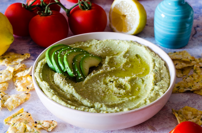 Avocado Hummus, creamy, healthy, and easy to prepare