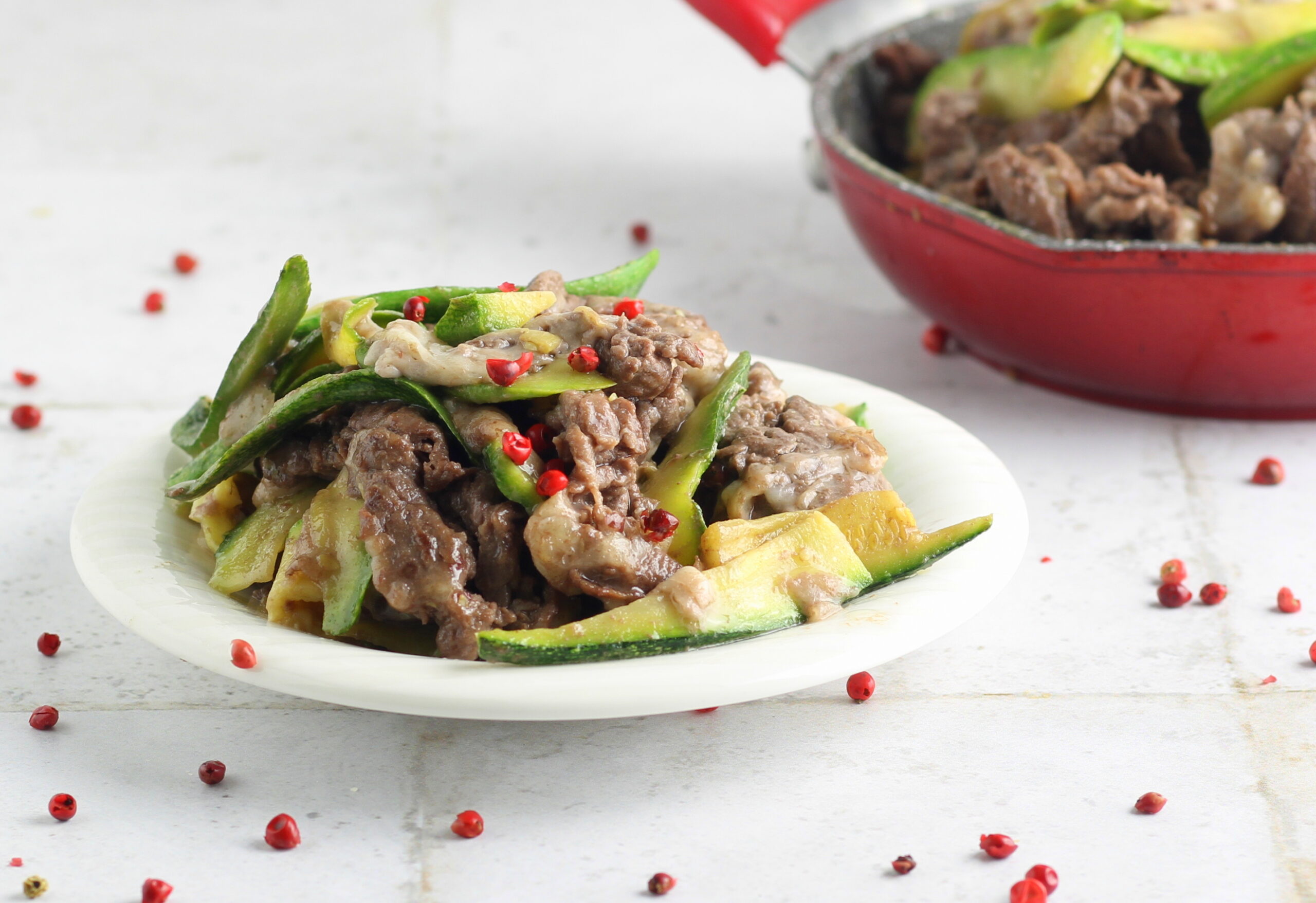 Beef Strips with Zucchini and Pecorino