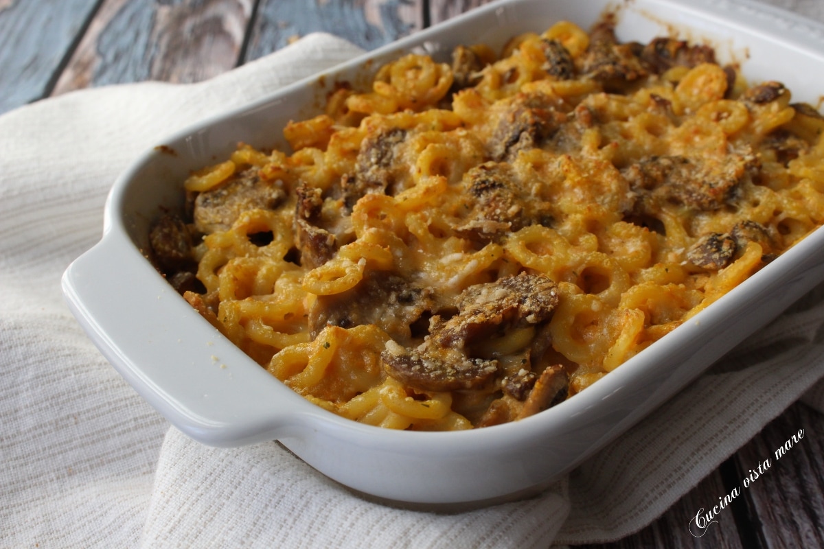 Baked Anelletti with Pumpkin and Mushrooms